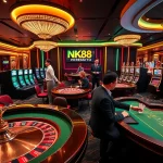 Experience high-stakes excitement at NK88 with vibrant casino tables and lively gaming activities.