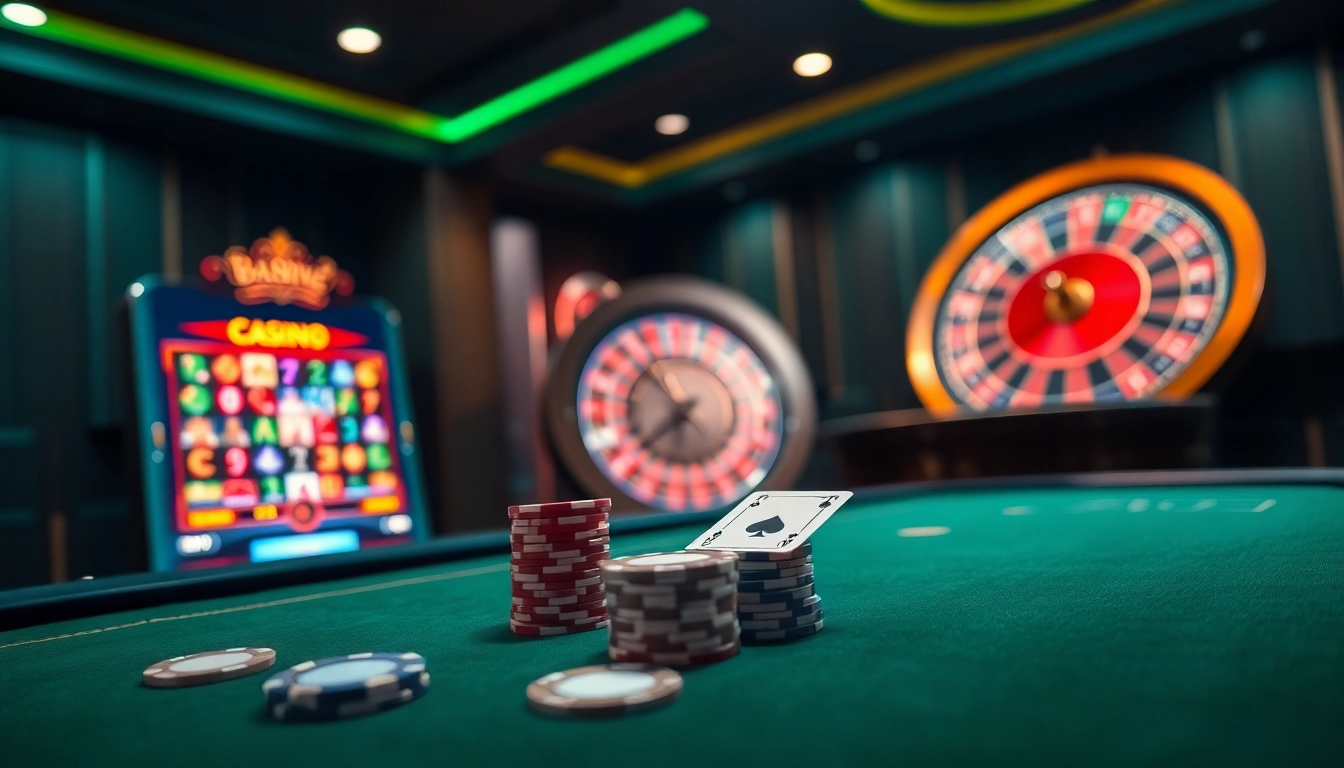 Play thrilling games at 8day.cn.com featuring elegant poker chips and vibrant slot machines.