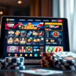 Experience the luxury of online gaming with ev88win.live, showcasing vibrant casino graphics and a modern interface.