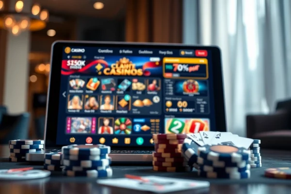 Experience the luxury of online gaming with ev88win.live, showcasing vibrant casino graphics and a modern interface.