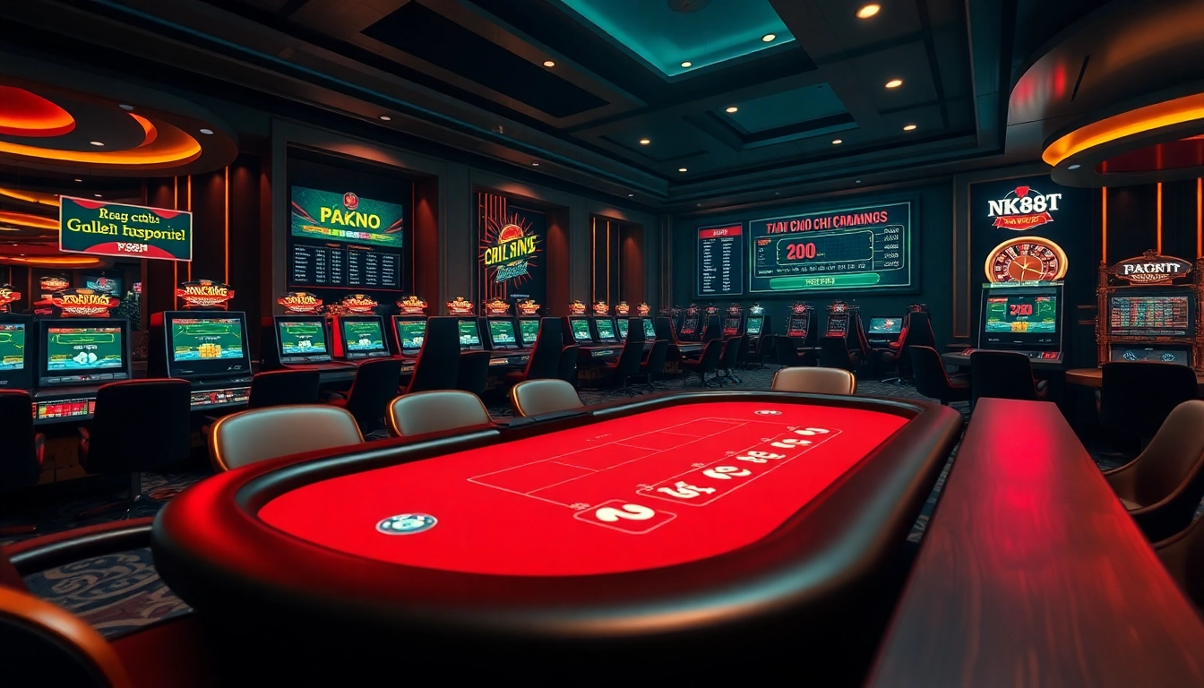 Engaging online gambling experience at Trang chủ NK88 featuring poker and casino elements.