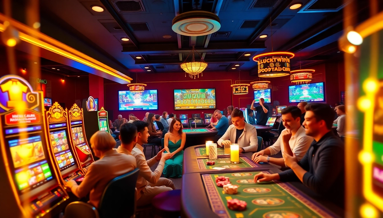 Engaging gaming atmosphere at luck8win.live online casino with players enjoying vibrant games.